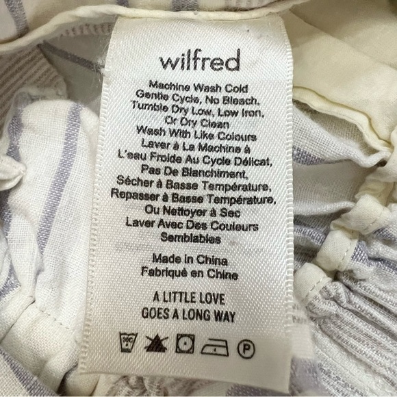 Aritzia Wilfred Gelas 100% linen striped belted paper bag shorts 2 - Picture 9 of 11